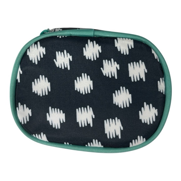 NWT Thirty-One 31 Cute Case Navy Doodle Dot Teal Gift Travel Zipper - Picture 5 of 9